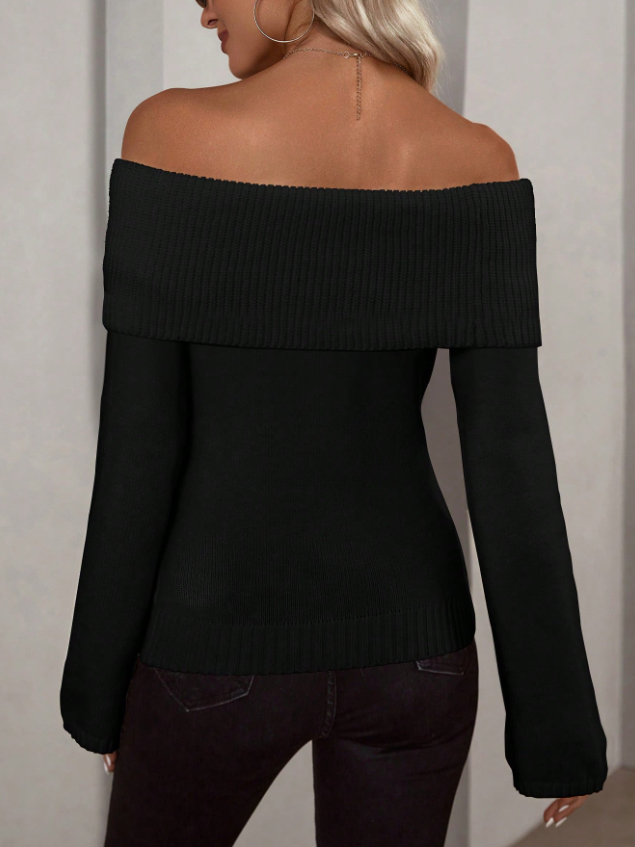 Elegant Off-Shoulder Tröja