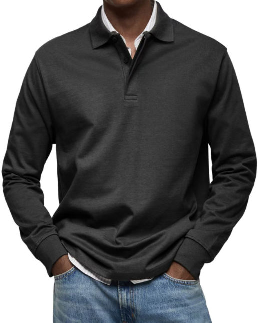 Lyxig pikétröja med långärmar