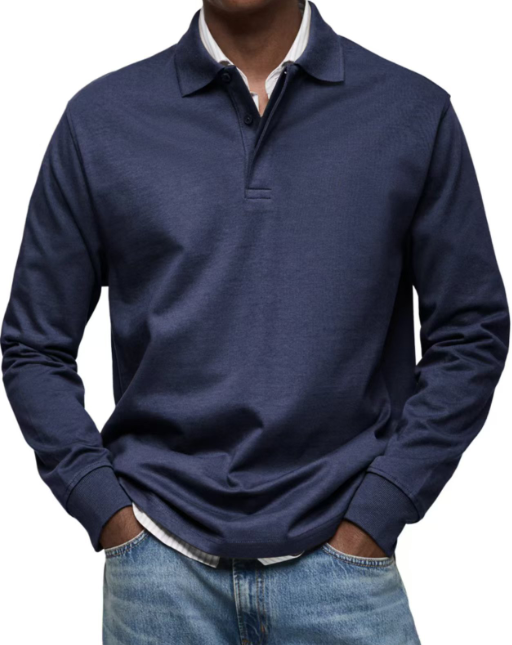 Lyxig pikétröja med långärmar