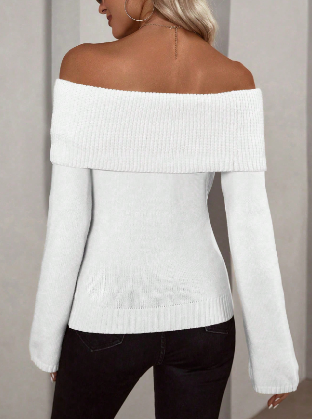 Elegant Off-Shoulder Tröja